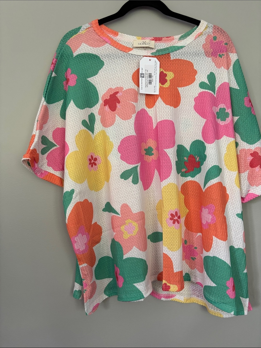 LuLaRoe Bold Floral Short Sleeve Tunic Top - Multi